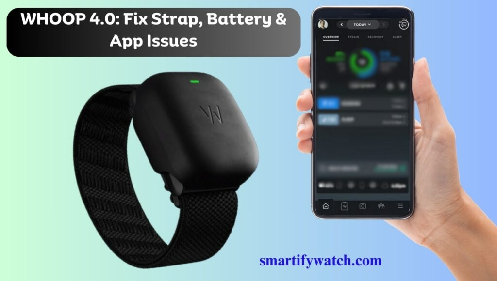 Whoop 4. 0 black fitness band issues with battery pack and whoop app.